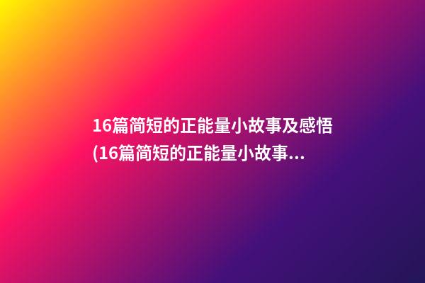 16篇简短的正能量小故事及感悟(16篇简短的正能量小故事及感悟作文)