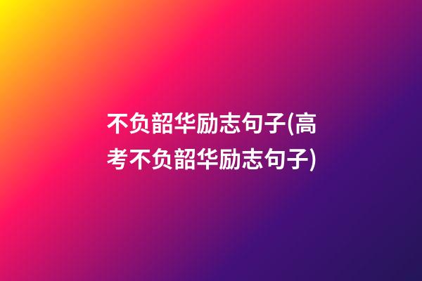 不负韶华励志句子(高考不负韶华励志句子)