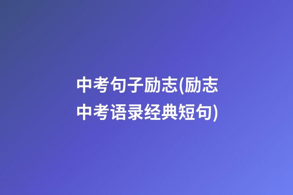 中考句子励志(励志中考语录经典短句)