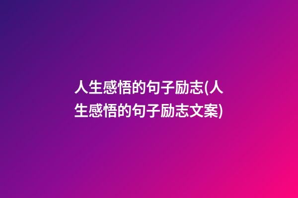 人生感悟的句子励志(人生感悟的句子励志文案)