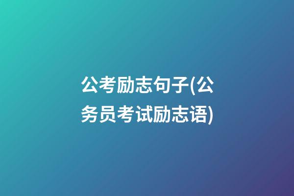 公考励志句子(公务员考试励志语)