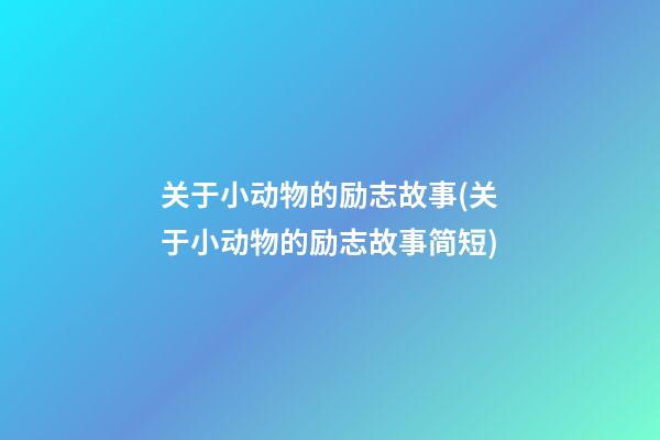 关于小动物的励志故事(关于小动物的励志故事简短)