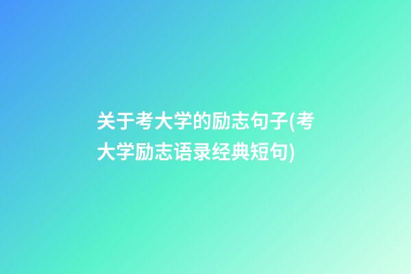 关于考大学的励志句子(考大学励志语录经典短句)