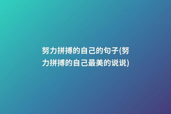 努力拼搏的自己的句子(努力拼搏的自己最美的说说)