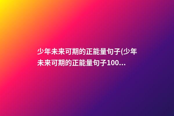 少年未来可期的正能量句子(少年未来可期的正能量句子100字)