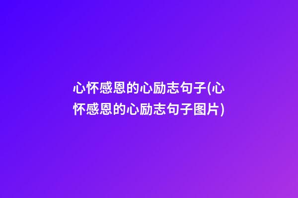 心怀感恩的心励志句子(心怀感恩的心励志句子图片)