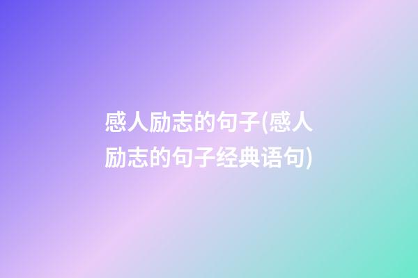 感人励志的句子(感人励志的句子经典语句)