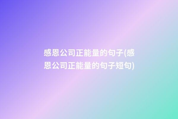 感恩公司正能量的句子(感恩公司正能量的句子短句)