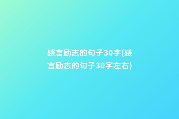 感言励志的句子30字(感言励志的句子30字左右)