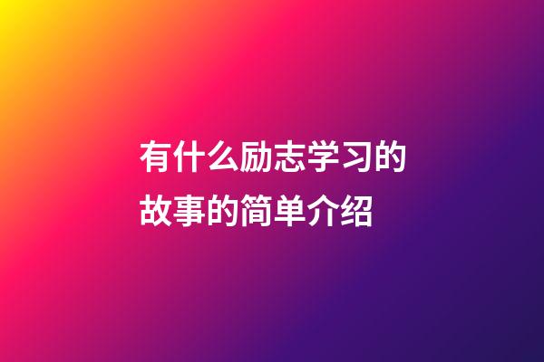 有什么励志学习的故事的简单介绍