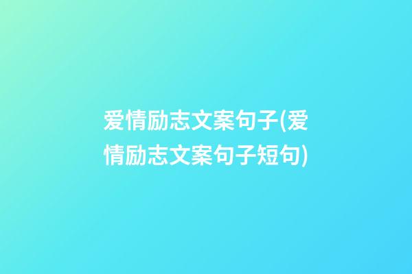 爱情励志文案句子(爱情励志文案句子短句)