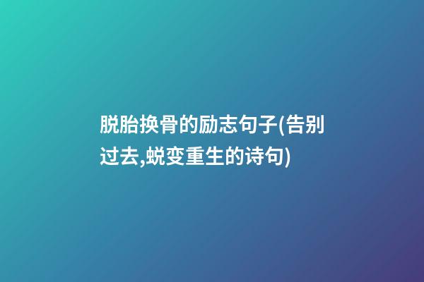 脱胎换骨的励志句子(告别过去,蜕变重生的诗句)