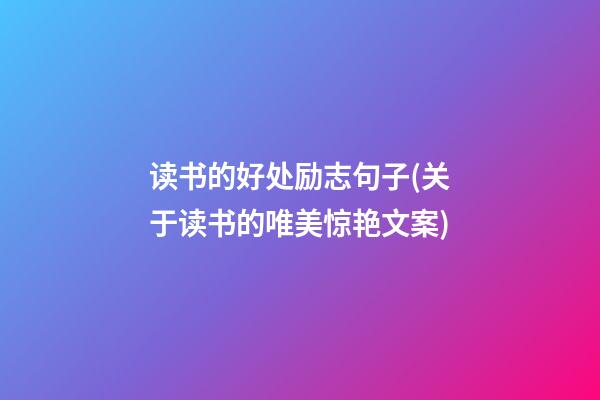 读书的好处励志句子(关于读书的唯美惊艳文案)