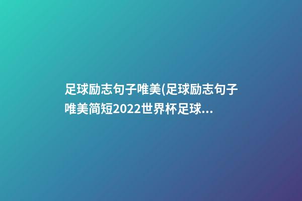 足球励志句子唯美(足球励志句子唯美简短2022世界杯足球)