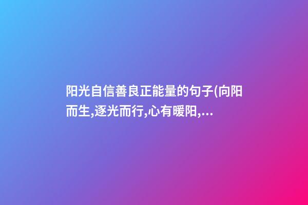 阳光自信善良正能量的句子(向阳而生,逐光而行,心有暖阳,何惧人生沧桑)